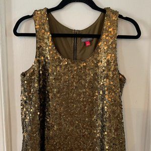 Vince Camuto Olive Green Sequin Top